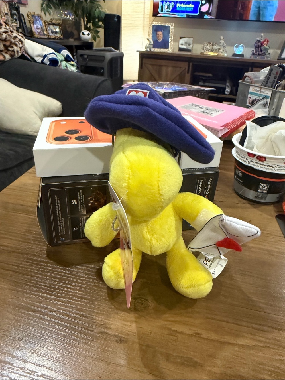 Peanuts Woodstock mail man plush